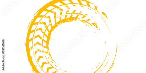 Vector set of tire tread marks black tire tracks and tire prints with grunge texture