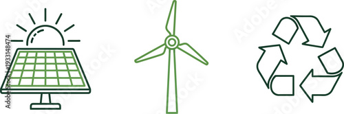 Sustainable energy solutions with solar panel and wind turbine for eco friendly living