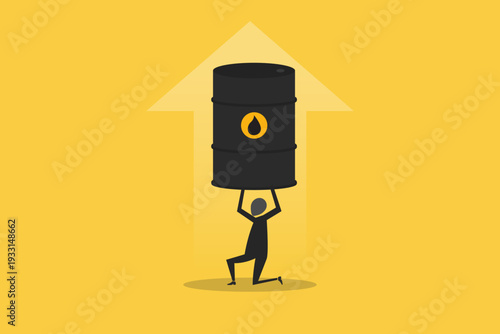 Oil price rising up, crude oil commodity price growth after crisis, high demand or energy or gasoline industry