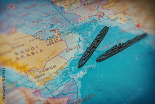 Wallpaper Mural Naval presence and maritime security in the Arabian Sea on map. Torontodigital.ca