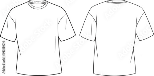 White T- Shirt Front and Back View with Short Sleeves and Crew Neckline t-shirt clothing apparel