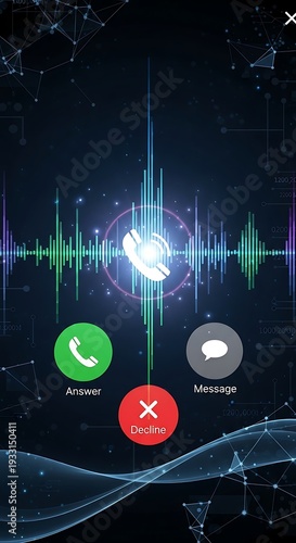Smartphone Incoming Call Notification Screen Display.
