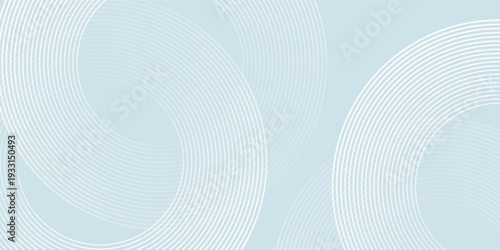 Modern abstract background. Shiny white gradient circle lines. Minimal geometric pattern. Simple graphic element. Futuristic concept. Suit for cover, poster, banner, brochure, flyer, header, website