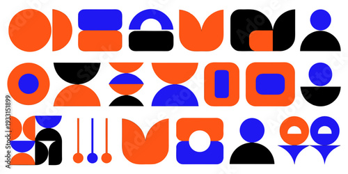 Vibrant geometric shapes in modern design elements