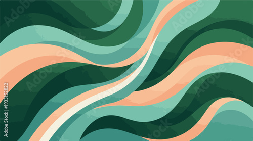 Abstract flowing waves pattern with colorful organic shapes