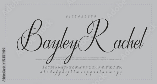 letter design with signature font style 