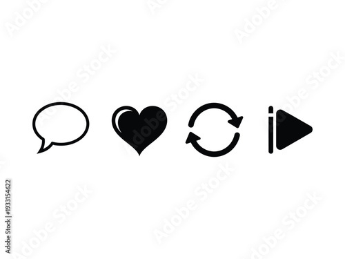 Commonly used social media icons for interaction and information sharing Vector