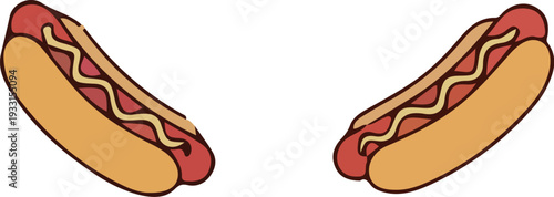 Hot Dog Pair Illustration