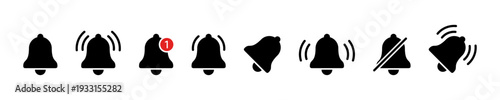Notification bell icon set