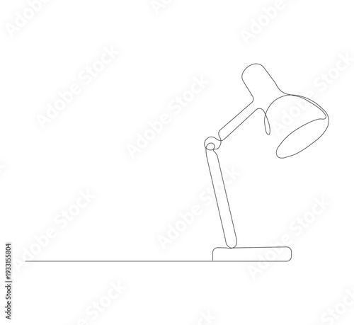 continuous line drawing study lamp, minimalist art vector illustration of back to school concept, back to school illustration