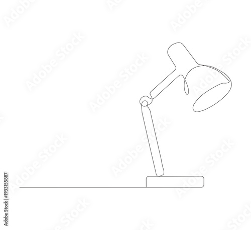 continuous line drawing study lamp, minimalist art vector illustration of back to school concept, back to school illustration