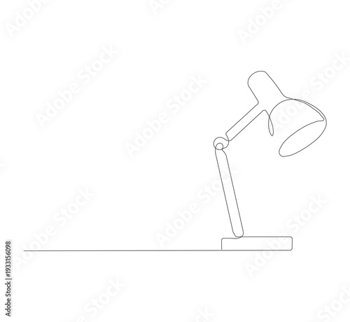 continuous line drawing study lamp, minimalist art vector illustration of back to school concept, back to school illustration