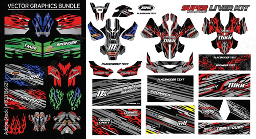 Motorcycle Graphics Bundle - Vector Designs for Customization and Racing.