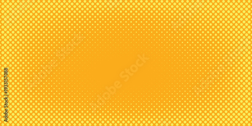 yellow halftone pattern. Retro comic gradient background. Cartoon pop art faded gradient pattern.