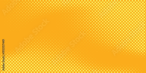 Modern yellow halftone pattern. Retro comic gradient background. Cartoon pop art faded gradient pattern. dynamic background design