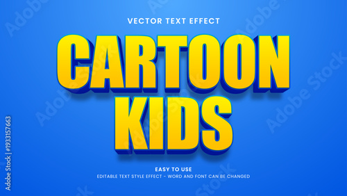 cartoon kids editable text effect 3d 