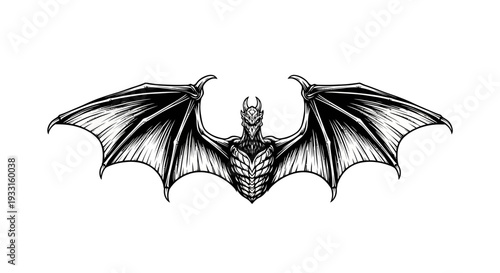 bat creature flying wings spread