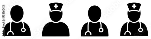 doctor physician medical icon set