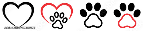 love paw print logo set