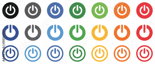 power on off button icon set