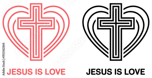 jesus love cross icon logo