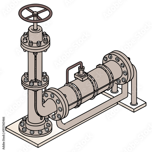 Industrial hydrogen pipeline module with valve and pipes