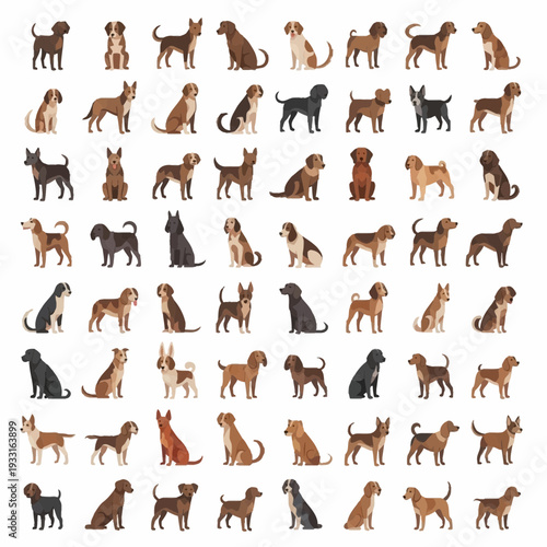 Collection of various dog breeds