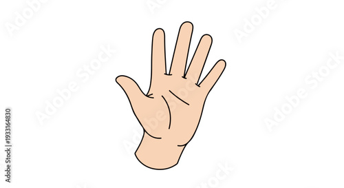 Illustration of a hand gesture with fingers extended in a stopping motion