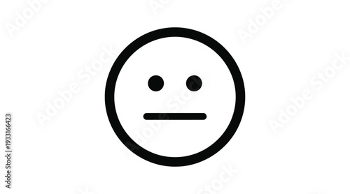 A simple emoticon with a neutral expression in a black oval face