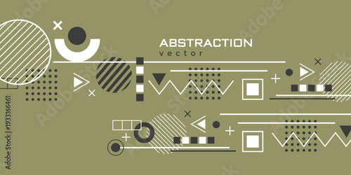 Background of geometric shapes. Abstract banner for design. Technology background. Vector illustration .