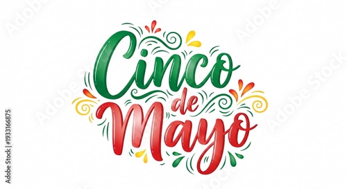 Cinco de Mayo festive colorful typographic design element  celebration