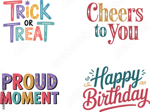 Colorful Typographic Expressions for Celebrations