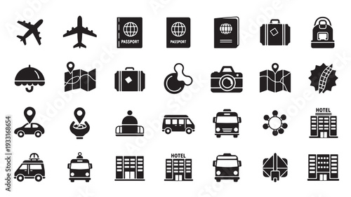 Set of 20 travel icons vector