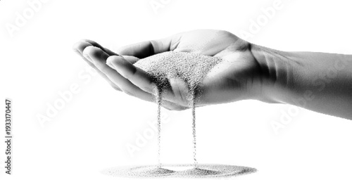 Water Pouring into Hand Halftone Texture Effect