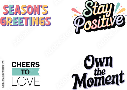 Inspirational Quotes and Holiday Greetings Typography