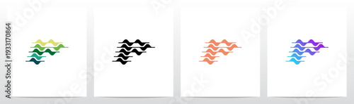 Curves Graph Chart Lines Wavy Abstract Shape Letter Initial Logo Design P