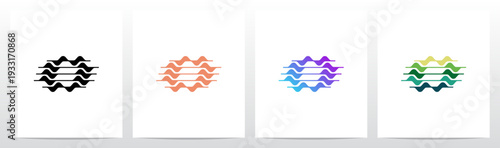 Curves Graph Chart Lines Wavy Abstract Shape Letter Initial Logo Design O