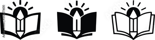 Colour Book Icon Set, Printable coloring worksheet Icon Set, coloring book page icon Set. Vector illustration !	
