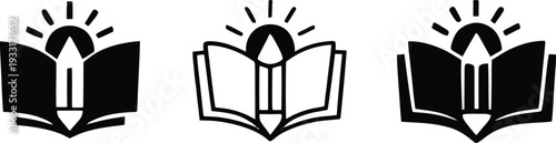 Colour Book Icon Set, Printable coloring worksheet Icon Set, coloring book page icon Set. Vector illustration !	
