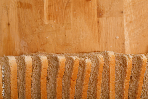Close-up of freshly sliced ...