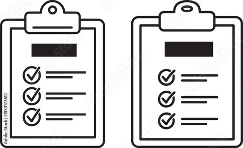 Clipboard check mark list silhouette illustration for survey