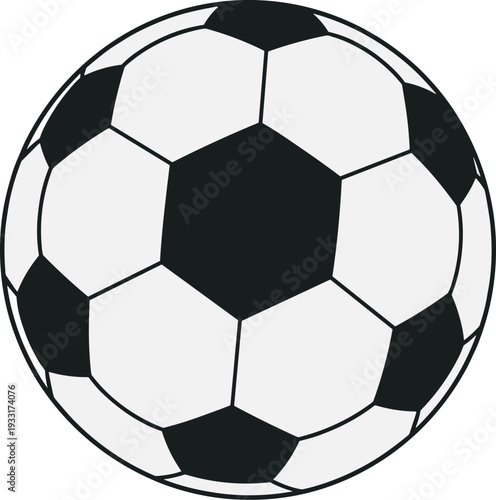 A classic black and white soccer ball designed for outdoor play on transparent background