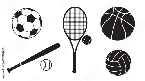 Set of 6 sports icons vector