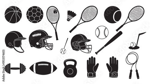 Set of 20 sports icons vector