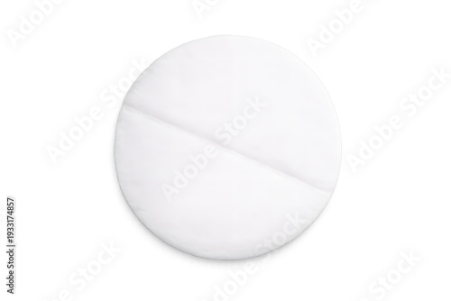 White round cosmetic cotton pad isolated on transparent background for skincare beauty makeup removal and personal hygiene concept
