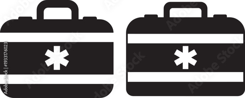 First aid kit silhouette icons
