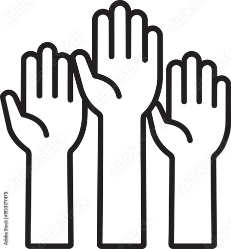 Group of people with check and cross marks outline icon depicting voter choice and candidacy