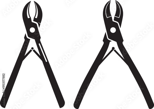 Wire cutters silhouette illustration isolated on white background