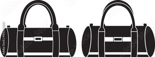 Duffel bag silhouette illustration isolated on white background