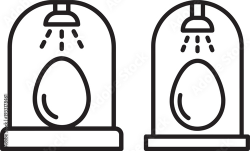 Egg in shower silhouette illustration isolated on white background